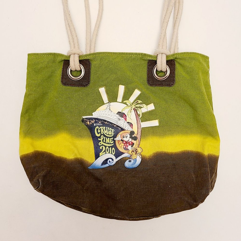 2010 DCL Disney Cruise Line Canvas & Rope Mickey Mouse Ship Tote Bag Purse